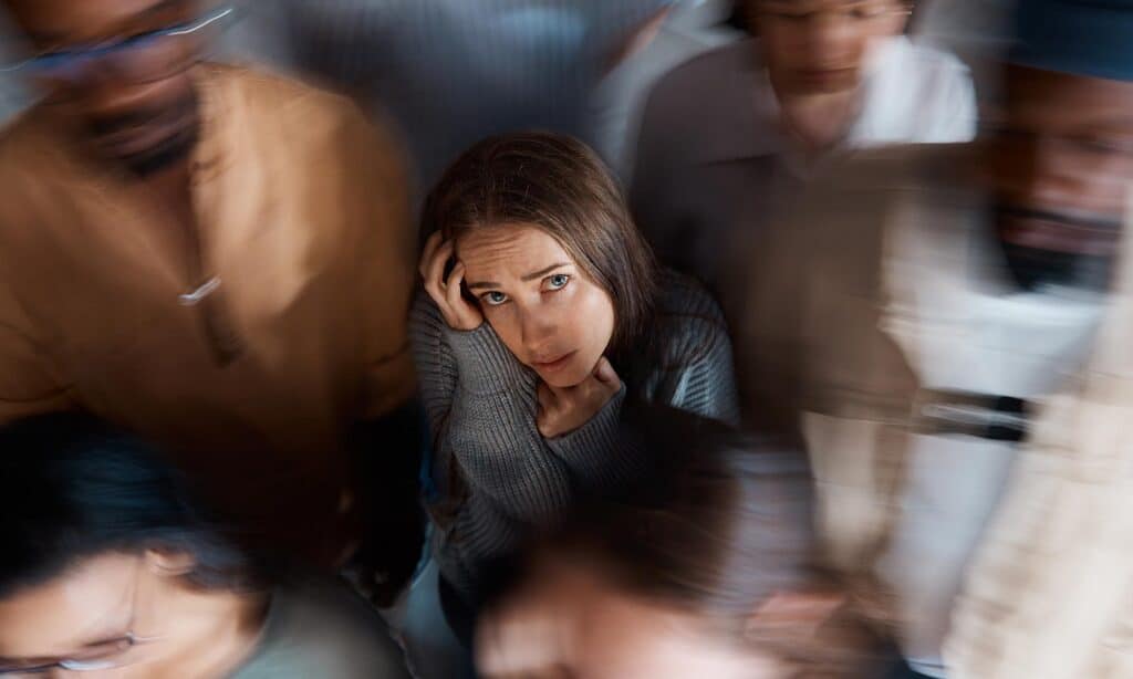 agoraphobia is an anxiety disorder involving intense fear of situations where escape might feel difficult, including crowded spaces, public transportation, or even leaving home.