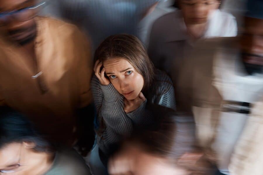 agoraphobia is an anxiety disorder involving intense fear of situations where escape might feel difficult, including crowded spaces, public transportation, or even leaving home.