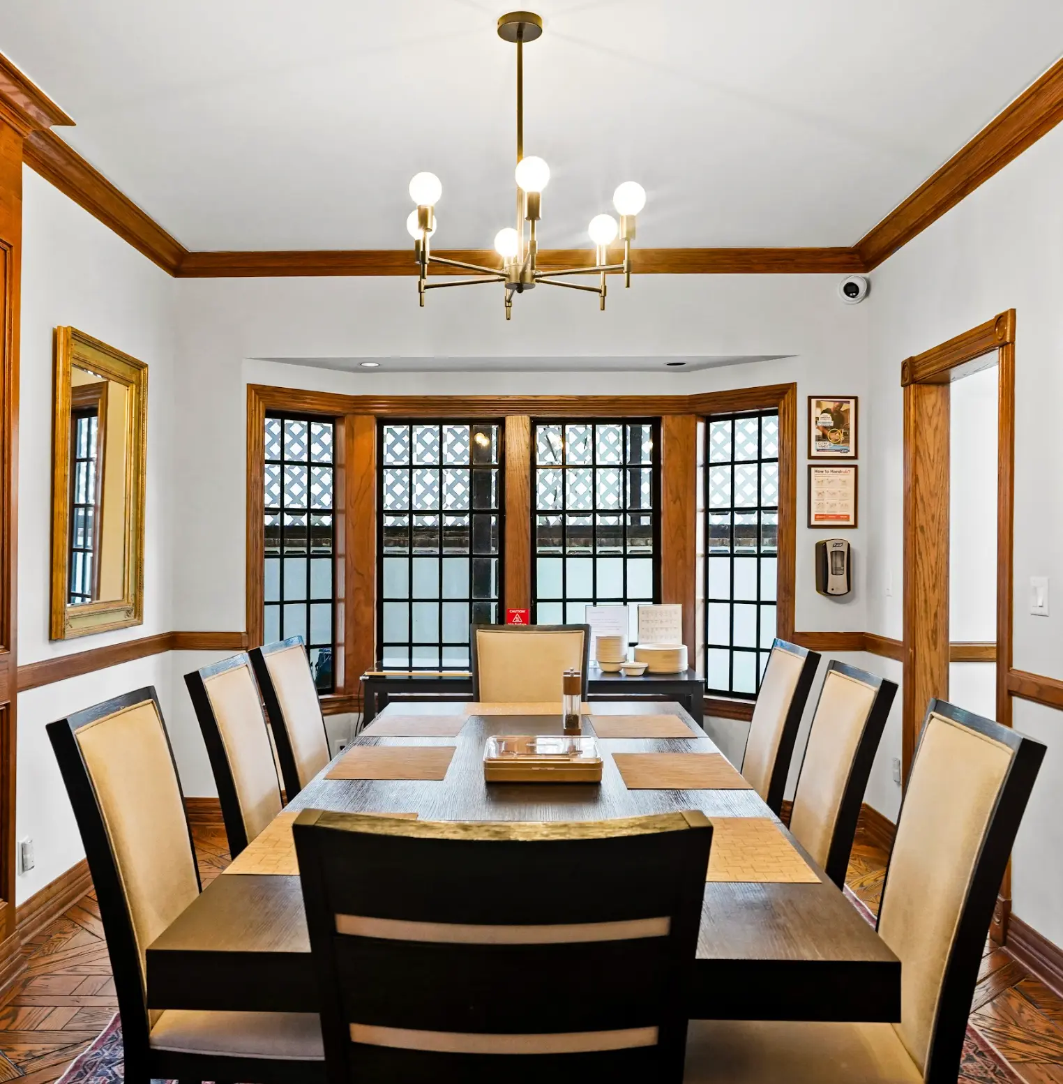 iRely Recovery elegant dining room with chandelier and formal table setting